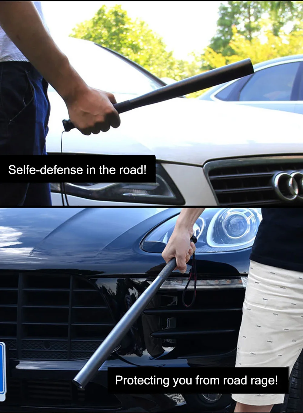 Multi-functional Self-Defense Baseball Bat Flashlight - Outdoor Waterproof Security Tool with T6 Light Bulb