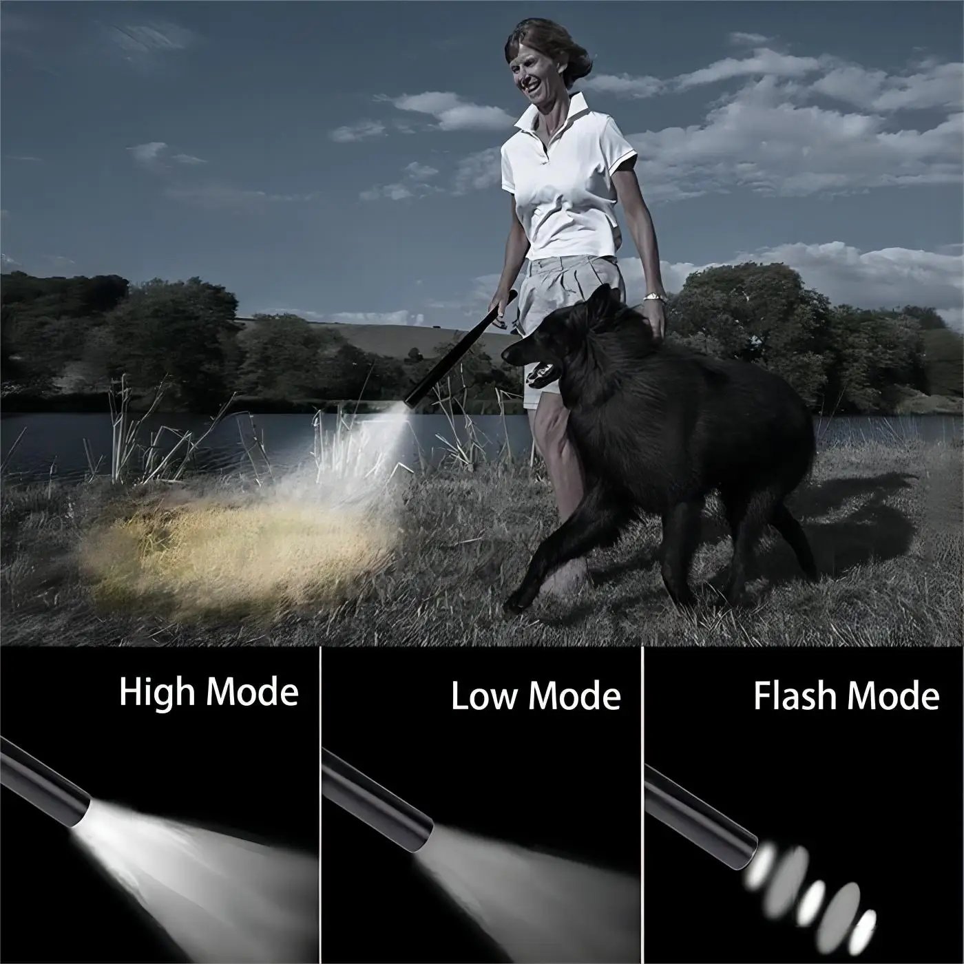 Multi-functional Self-Defense Baseball Bat Flashlight - Outdoor Waterproof Security Tool with T6 Light Bulb