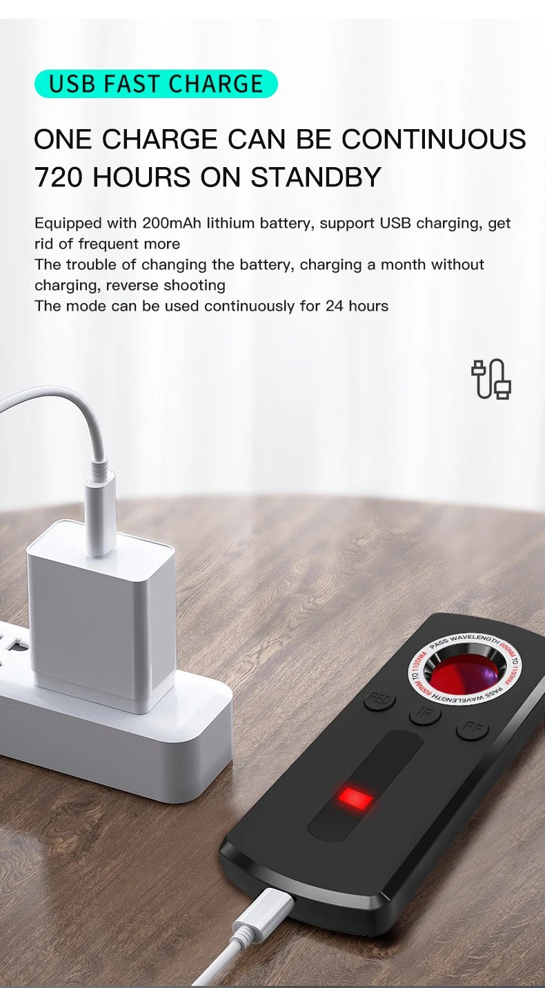Professional Hidden Camera Detector - Anti-Spy Gadget with Signal and Infrared Detection for Home Security and GPS Tracking