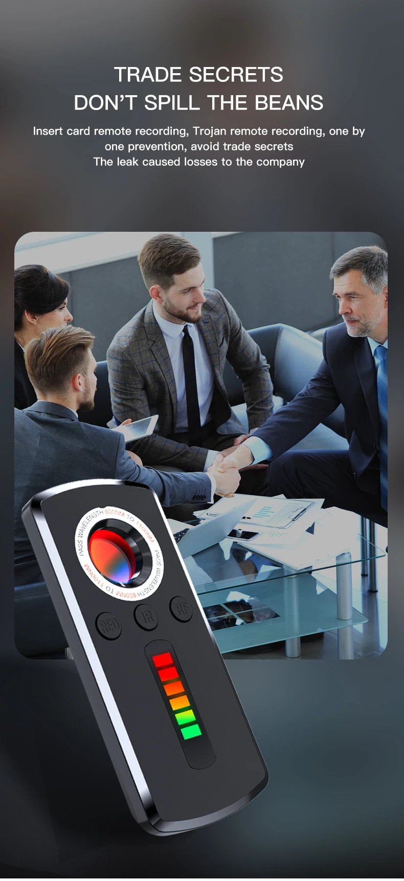 Professional Hidden Camera Detector - Anti-Spy Gadget with Signal and Infrared Detection for Home Security and GPS Tracking