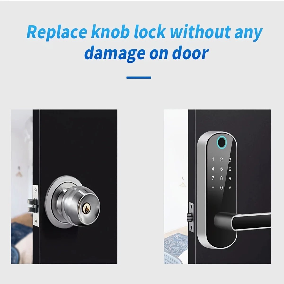 Smart Fingerprint Door Lock - Access control App Remote Control Keyless WIFI Digital Touchscreen Lock NFC IP67 Waterproof with 2 IC Cards