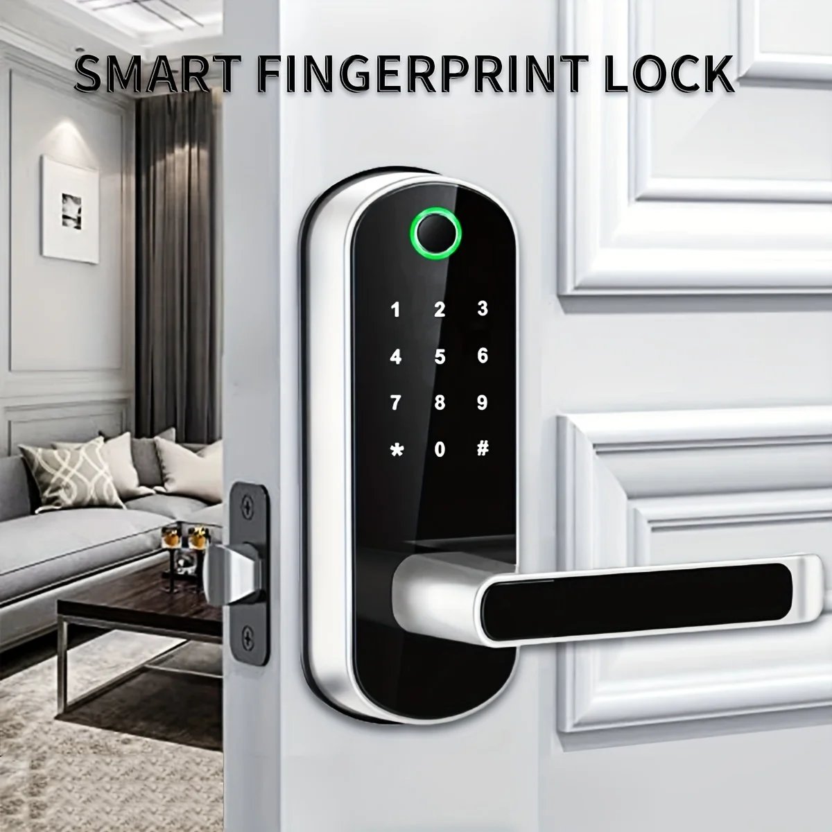 Smart Fingerprint Door Lock - Access control App Remote Control Keyless WIFI Digital Touchscreen Lock NFC IP67 Waterproof with 2 IC Cards