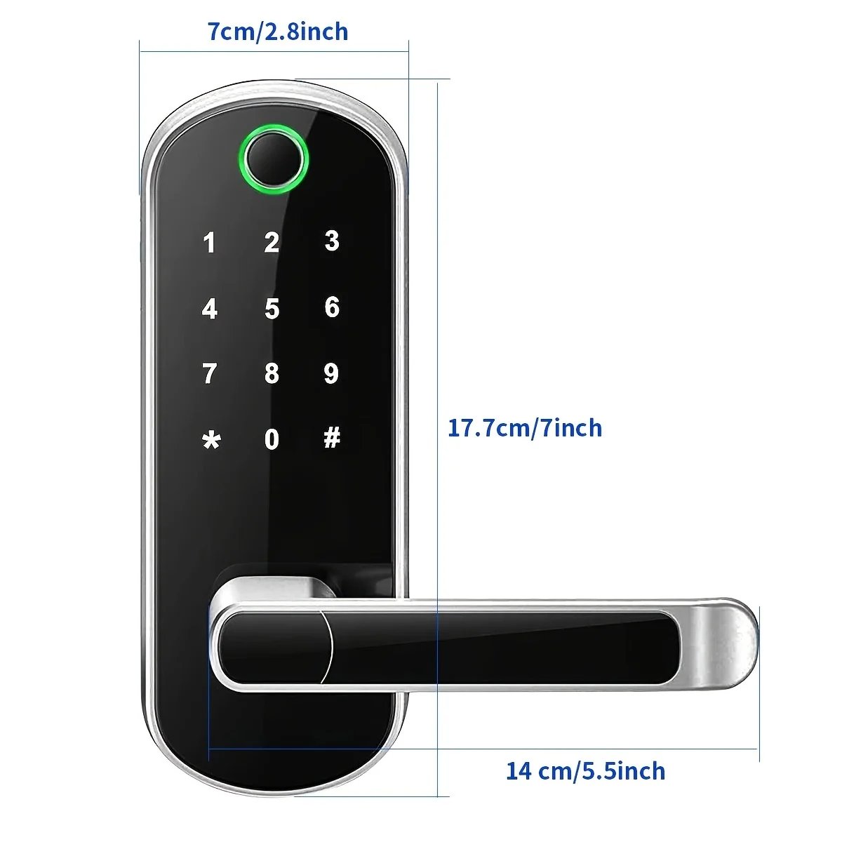 Smart Fingerprint Door Lock - Access control App Remote Control Keyless WIFI Digital Touchscreen Lock NFC IP67 Waterproof with 2 IC Cards