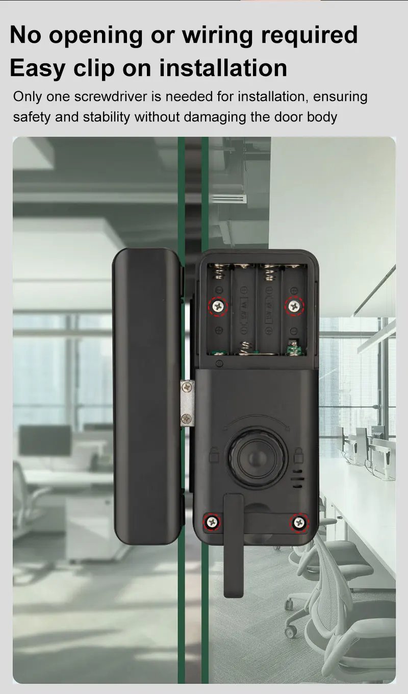 Access Electronic Fingerprint Recognition -  Smart Lock Tuya APP Rfid Card Biometric Unlock for Glass Door Lock Wooden Door