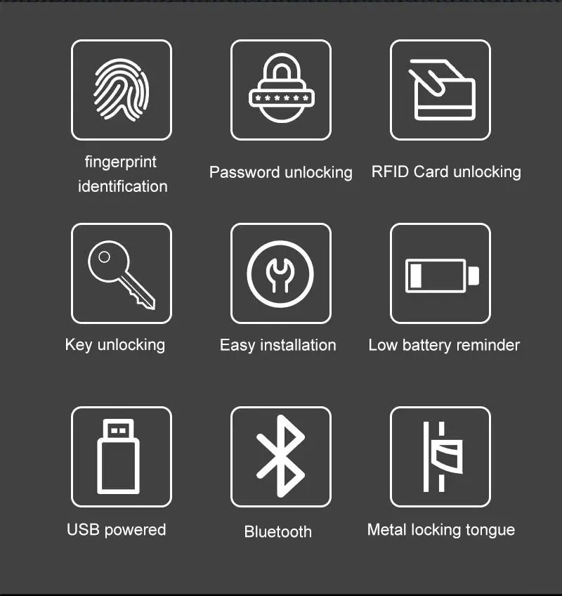Access Electronic Fingerprint Recognition -  Smart Lock Tuya APP Rfid Card Biometric Unlock for Glass Door Lock Wooden Door