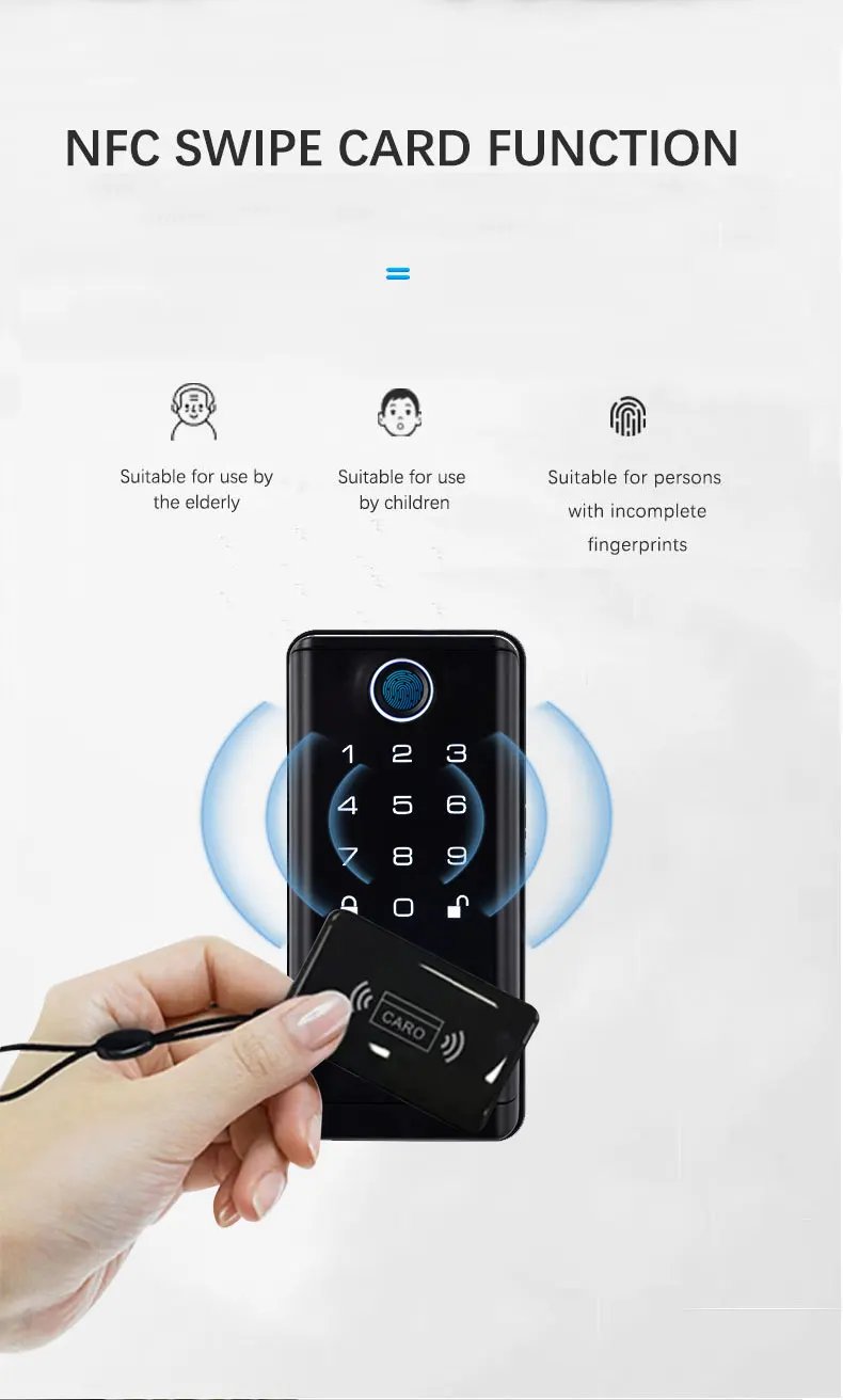 Door Lock with Smart Fingerprint -  Password Rfid Card, Tuya Deadbolt Keyless Entry, Digital Biometric Locks