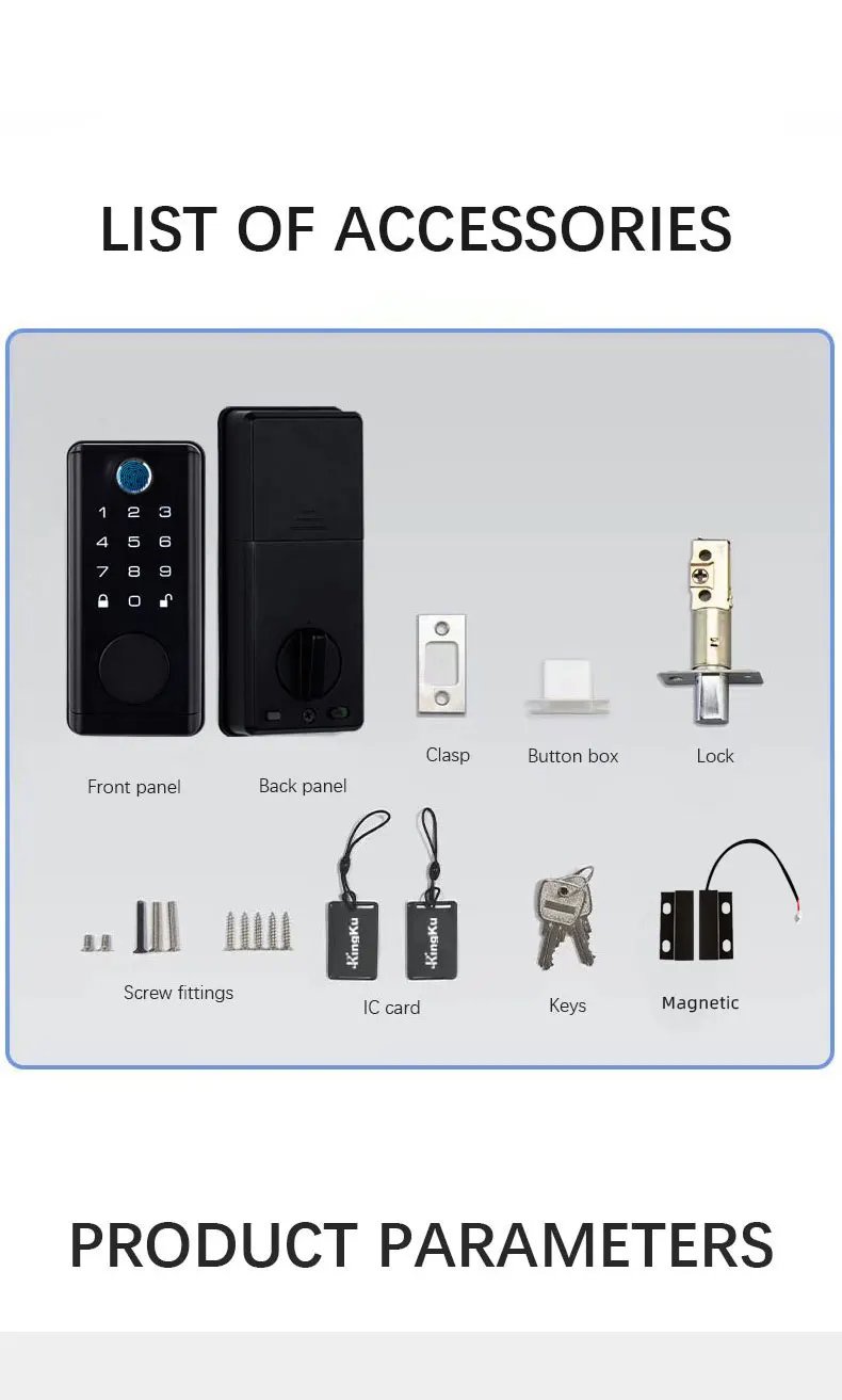 Door Lock with Smart Fingerprint -  Password Rfid Card, Tuya Deadbolt Keyless Entry, Digital Biometric Locks