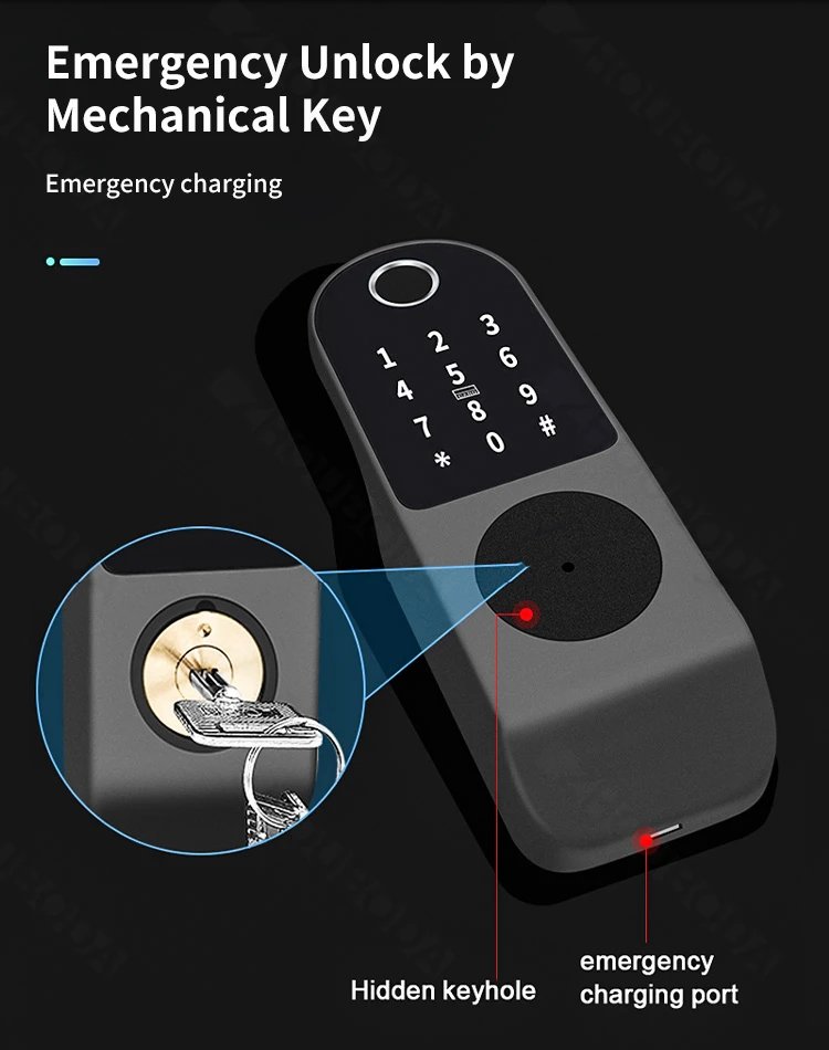 Smart Door Lock APP Remote Control  - Bluetooth Fingerprint Biometric Digital Passcode Card Rim Electronic Lock