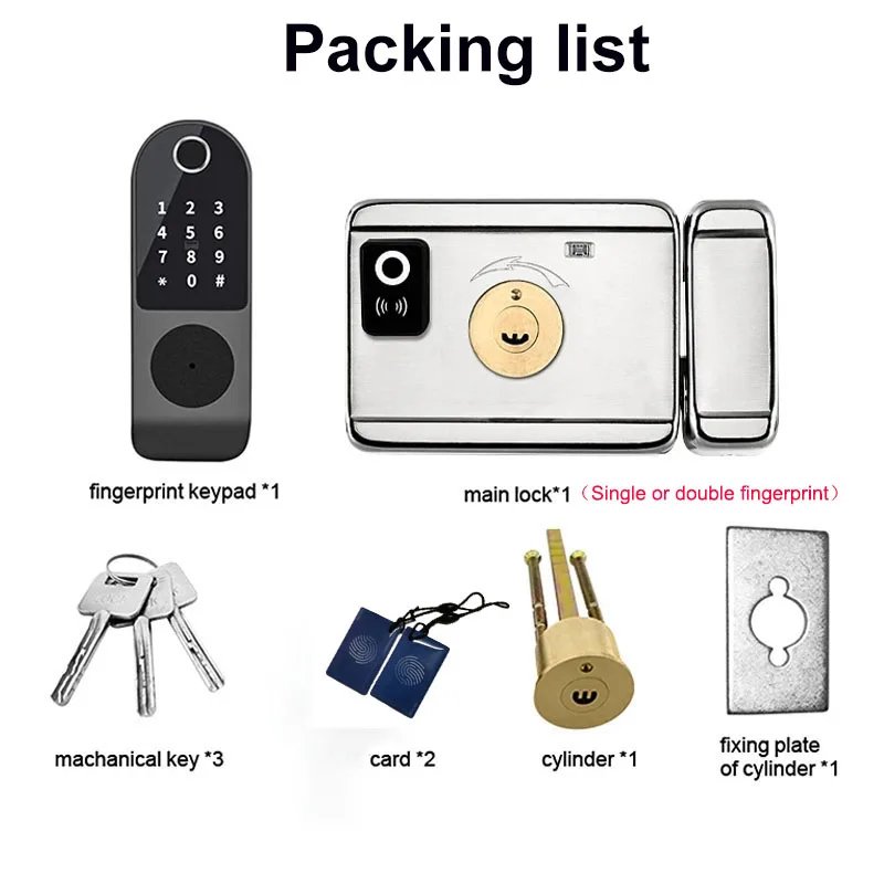 Smart Door Lock APP Remote Control  - Bluetooth Fingerprint Biometric Digital Passcode Card Rim Electronic Lock