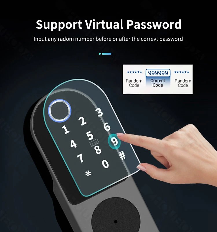 Smart Door Lock APP Remote Control  - Bluetooth Fingerprint Biometric Digital Passcode Card Rim Electronic Lock