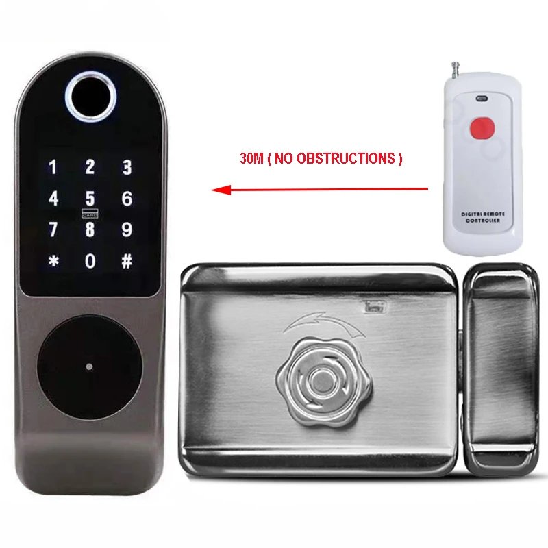 Smart Door Lock APP Remote Control  - Bluetooth Fingerprint Biometric Digital Passcode Card Rim Electronic Lock