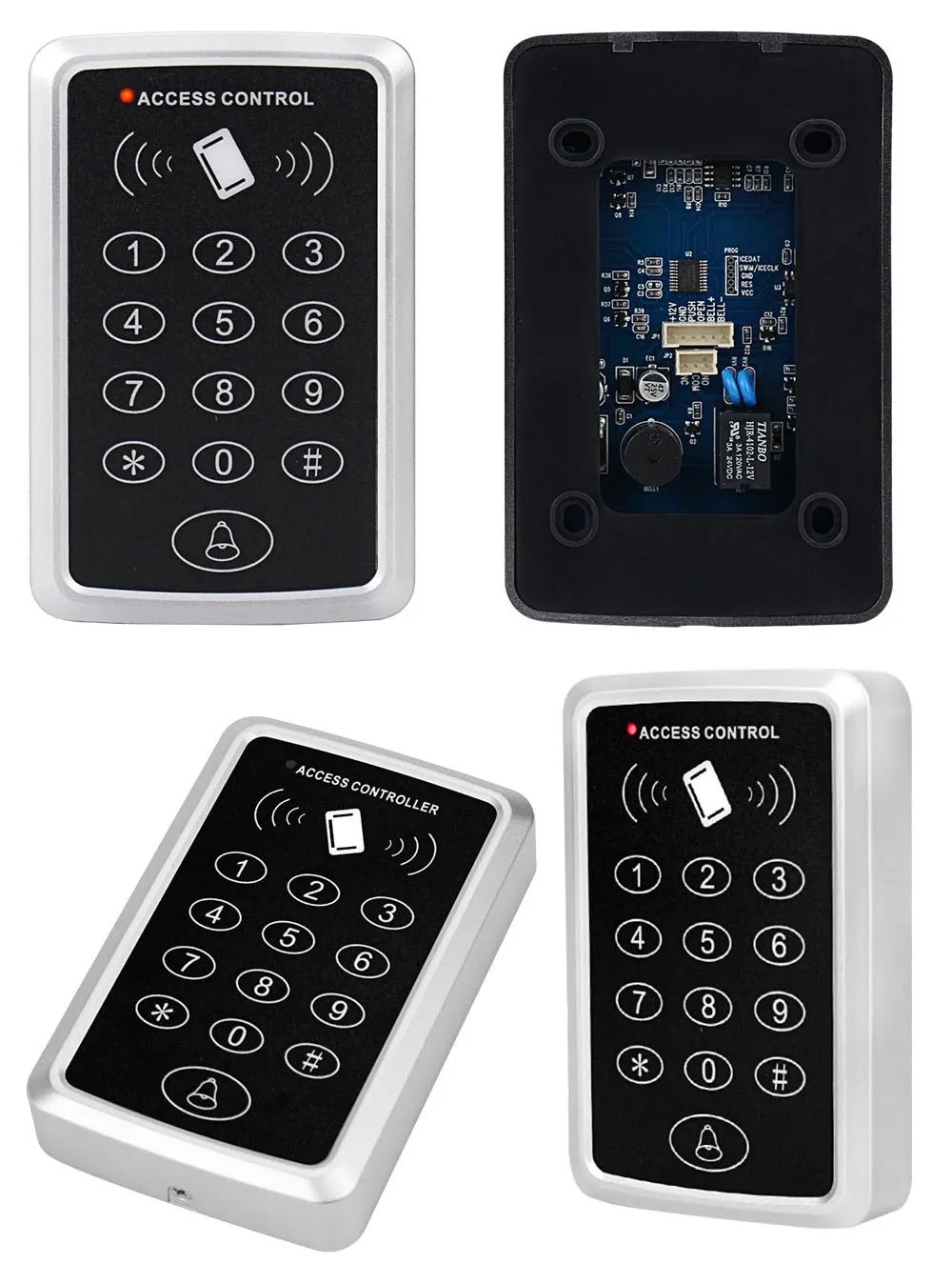Keypad Keyboard Access Control System -  Waterproof Cover Outdoor 10pcs EM4100/TK4100 Keyfobs Door Opener for Home Lock System