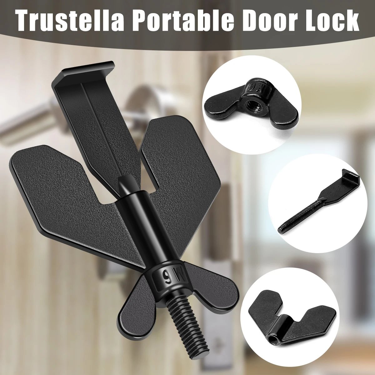 Portable Door Lock Stainless Steel - Privacy Extra Security Lock Anti Theft Travel Safety Lock Inside Door Locker for Traveling