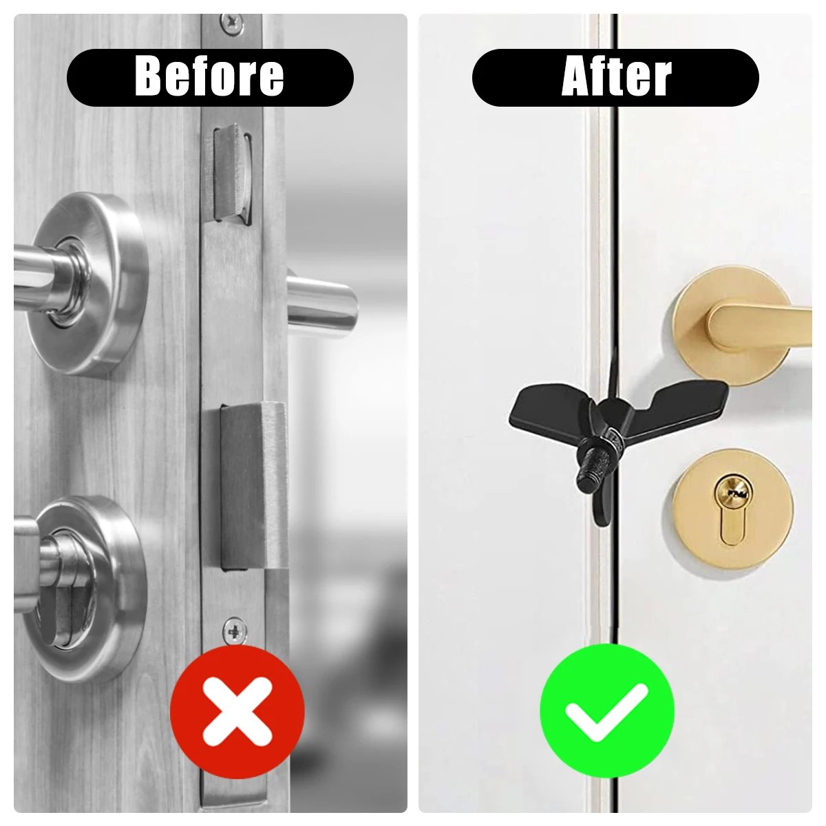 Portable Door Lock Stainless Steel - Privacy Extra Security Lock Anti Theft Travel Safety Lock Inside Door Locker for Traveling