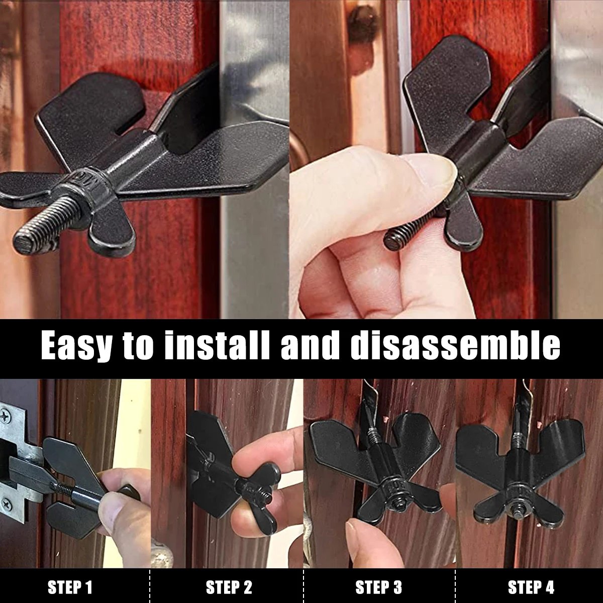 Portable Door Lock Stainless Steel - Privacy Extra Security Lock Anti Theft Travel Safety Lock Inside Door Locker for Traveling