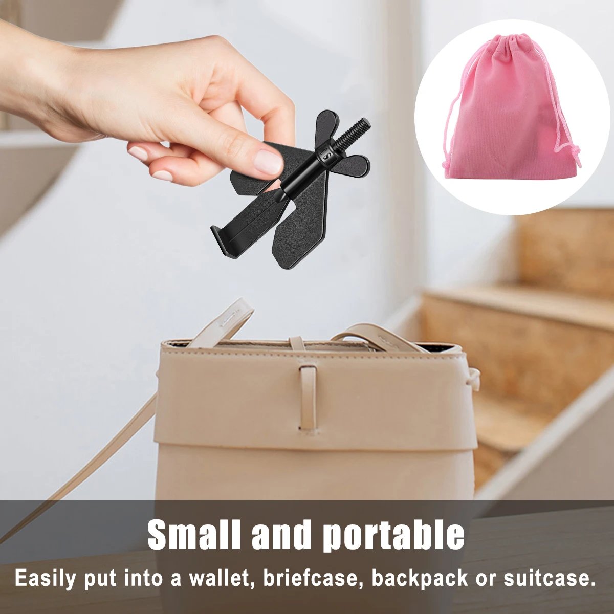 Portable Door Lock Stainless Steel - Privacy Extra Security Lock Anti Theft Travel Safety Lock Inside Door Locker for Traveling