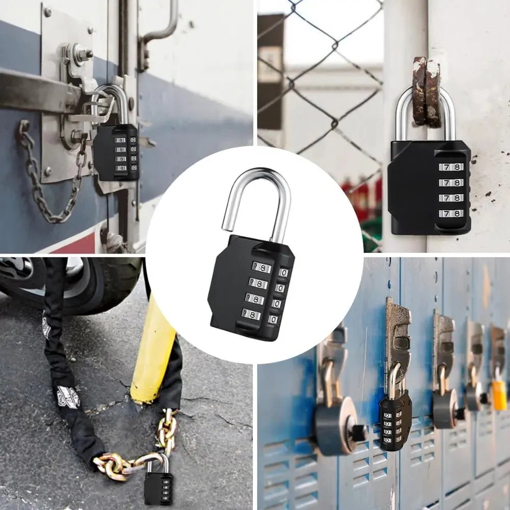 Mini ORIA Combination Padlock Password -  Locks 4 Digit Waterproof Outdoor Lock For Door Suitcase Bag Package Cabinet Locker Window