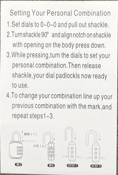 Mini ORIA Combination Padlock Password -  Locks 4 Digit Waterproof Outdoor Lock For Door Suitcase Bag Package Cabinet Locker Window