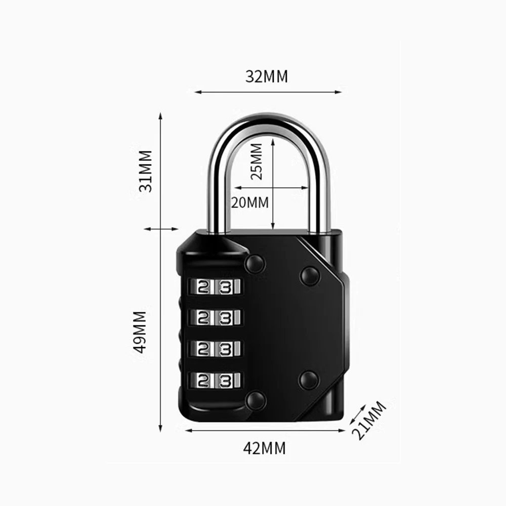 Mini ORIA Combination Padlock Password -  Locks 4 Digit Waterproof Outdoor Lock For Door Suitcase Bag Package Cabinet Locker Window