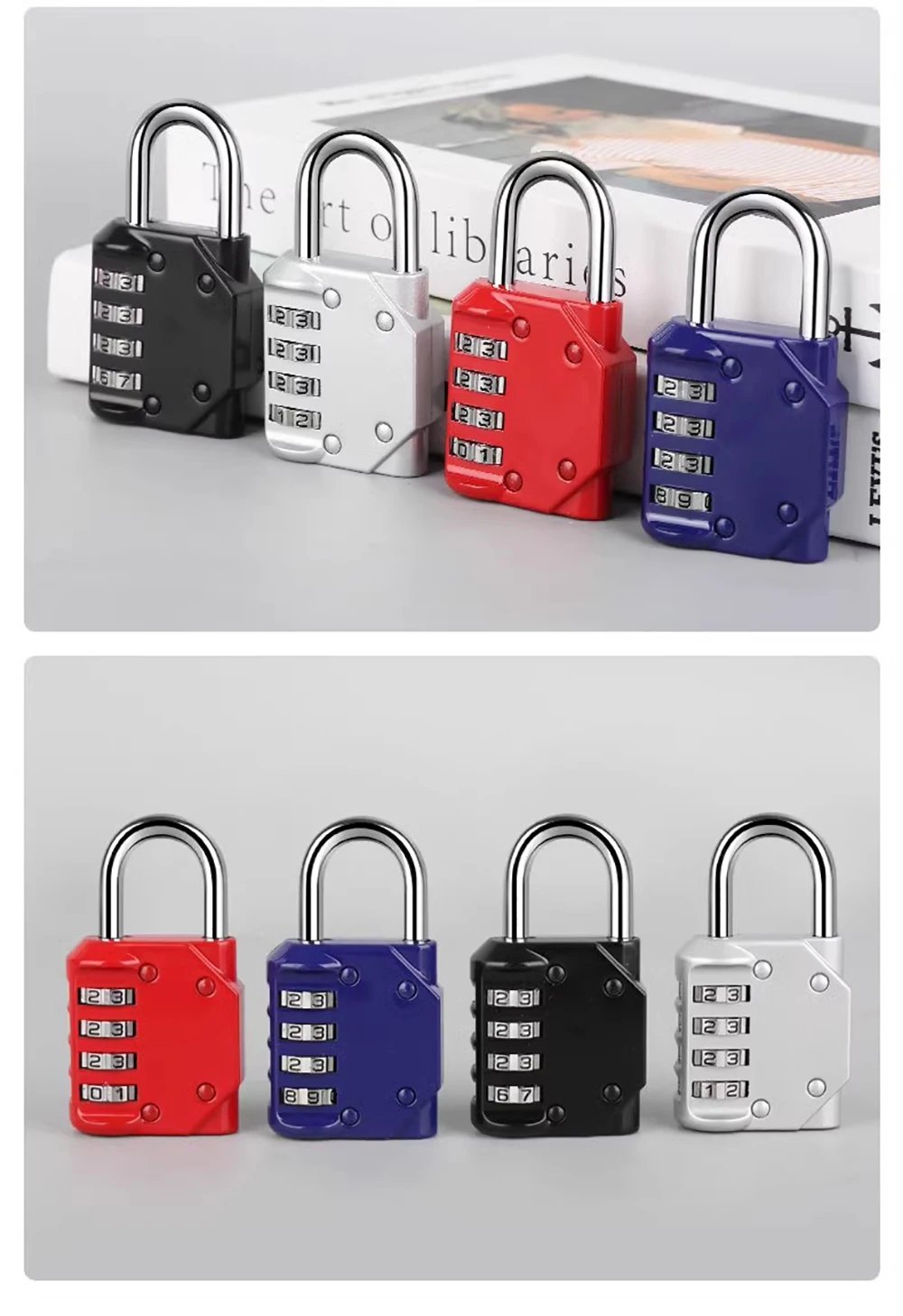 Mini ORIA Combination Padlock Password -  Locks 4 Digit Waterproof Outdoor Lock For Door Suitcase Bag Package Cabinet Locker Window