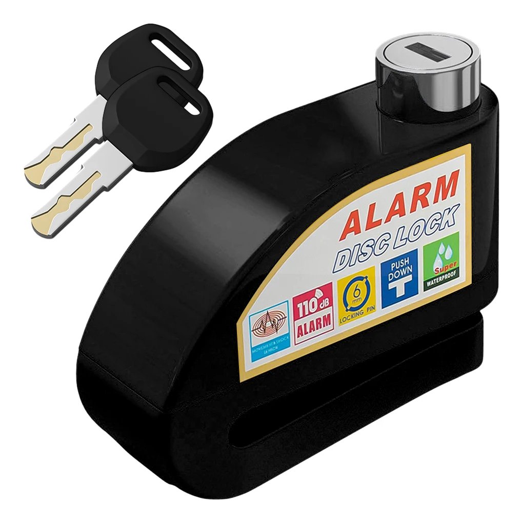 Motorcycle Bicycle Alarm Lock Scooter Bike Anti Theft Security Disc Brake Locks 110dB Loud Warning Reminder Rope Wheel Padlock