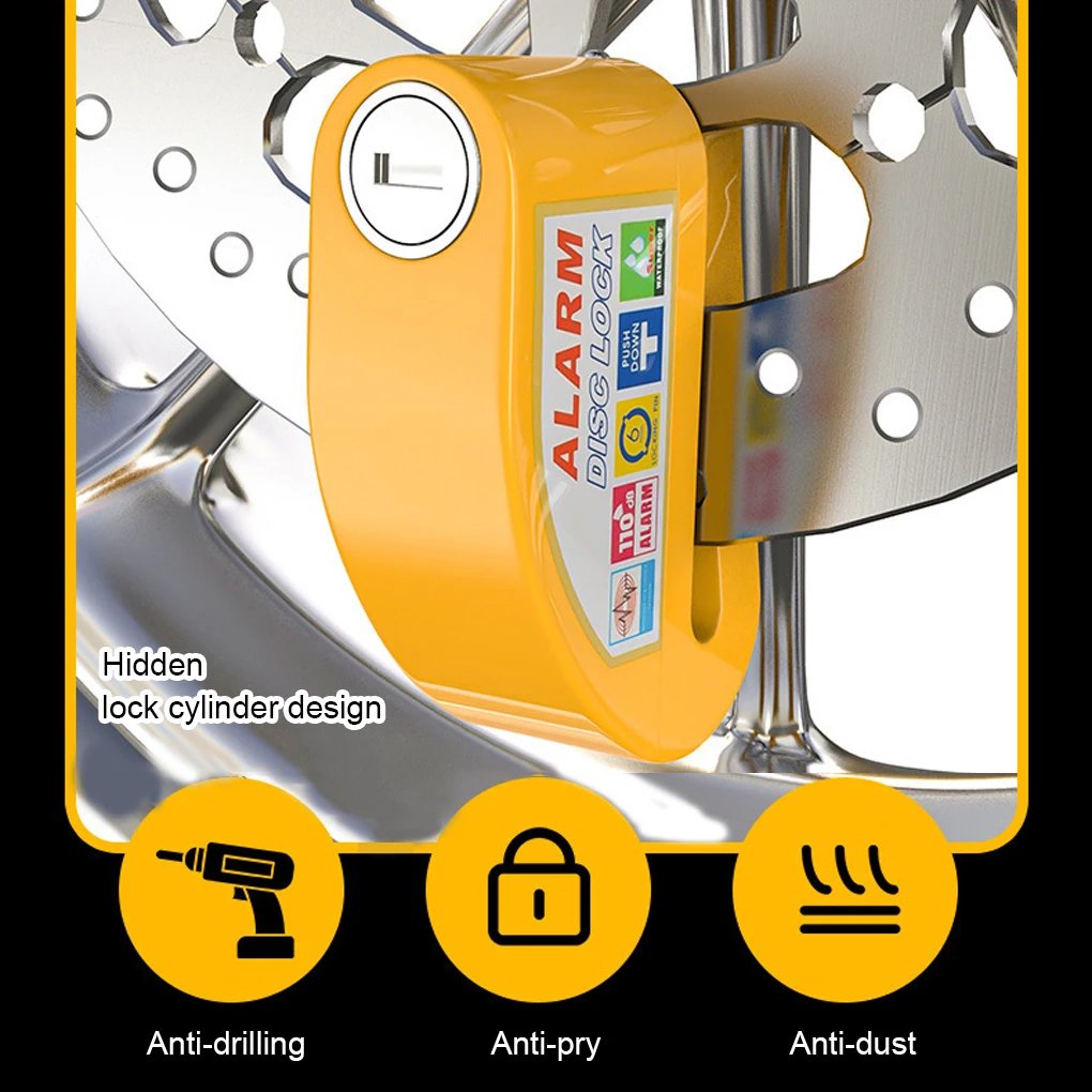 Motorcycle Bicycle Alarm Lock Scooter Bike Anti Theft Security Disc Brake Locks 110dB Loud Warning Reminder Rope Wheel Padlock