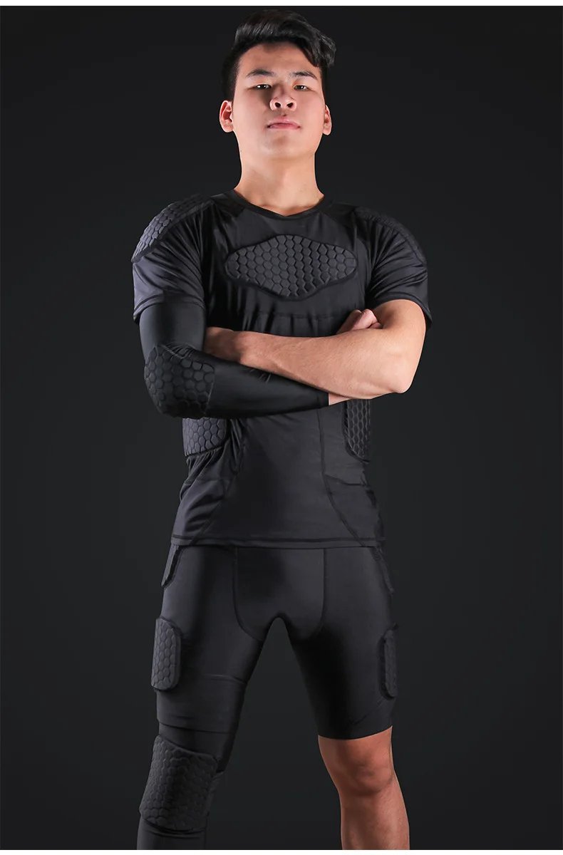 Safety Rugby Padded Shirt Men Soccer Goalkeeper Jerseys Outdoor Sponge Football Training Sportswear Protector Gear Clothes Elbow
