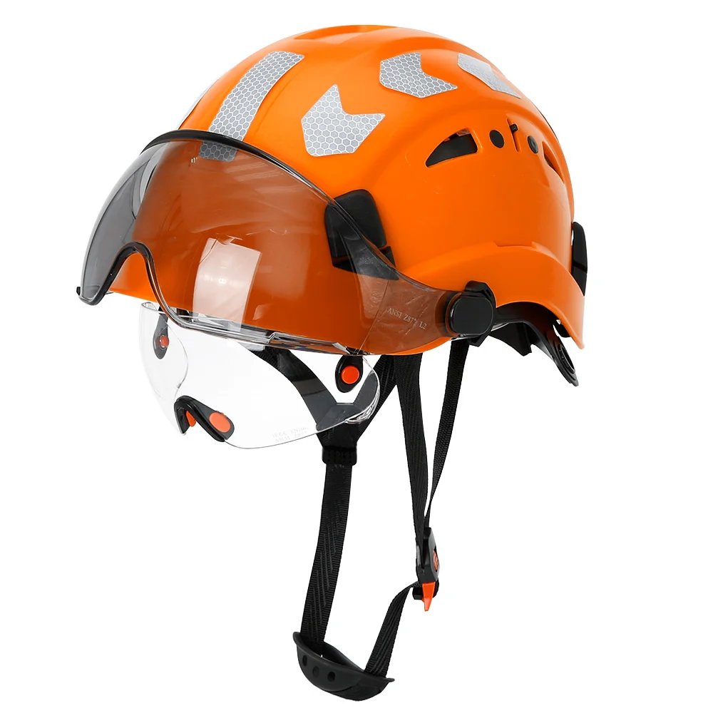 CE Construction Safety Helmet with Visor Built In Goggle Reflective Stickers for Engineer ABS ANSI Industrial Work Security Hat CE Construction Safety Helmet with Visor Built In Goggle Reflective Stickers for Engineer ABS ANSI Industrial Work Security Hat