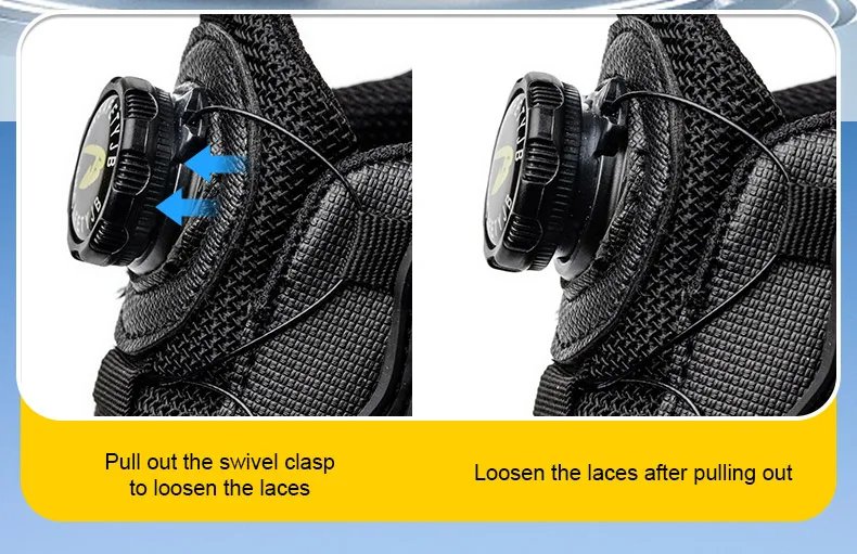 Quality Safety Shoes Men Rotary Buckle Work Shoes Air Cushion Indestructible Sneakers Puncture-Proof security Boots Protective