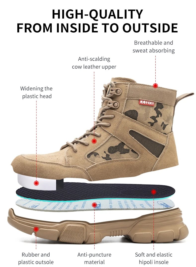 2023 Work Sneakers Men Indestructible Shoes Work Safety Shoes With Steel Toe Cap Puncture-Proof Male Security Protective Shoes