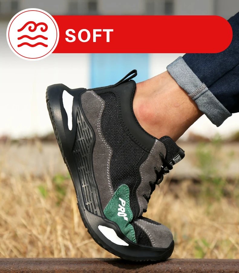 Fashion Sports Shoes Work Boots Puncture-Proof Safety Shoes Men Steel Toe Shoes Security Protective Shoes Indestructible
