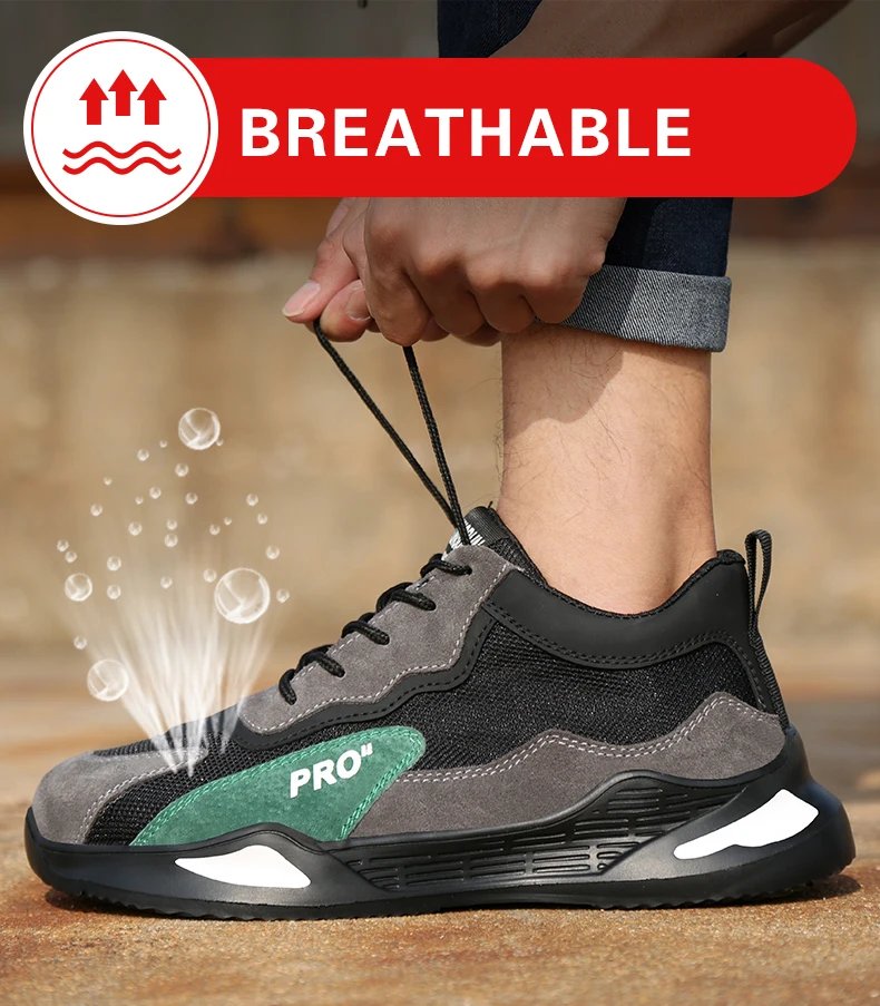 Fashion Sports Shoes Work Boots Puncture-Proof Safety Shoes Men Steel Toe Shoes Security Protective Shoes Indestructible