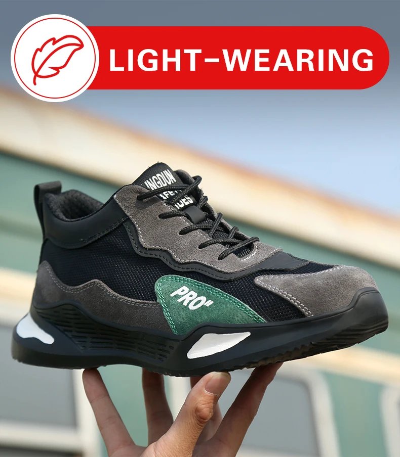 Fashion Sports Shoes Work Boots Puncture-Proof Safety Shoes Men Steel Toe Shoes Security Protective Shoes Indestructible