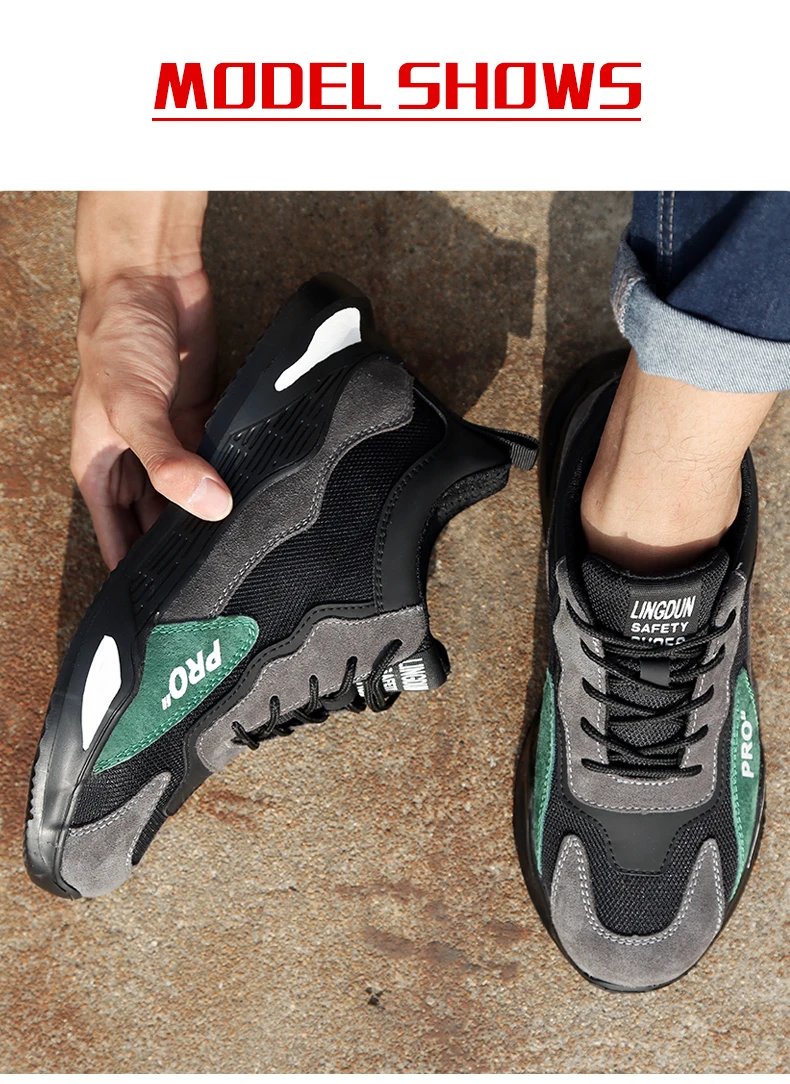Fashion Sports Shoes Work Boots Puncture-Proof Safety Shoes Men Steel Toe Shoes Security Protective Shoes Indestructible