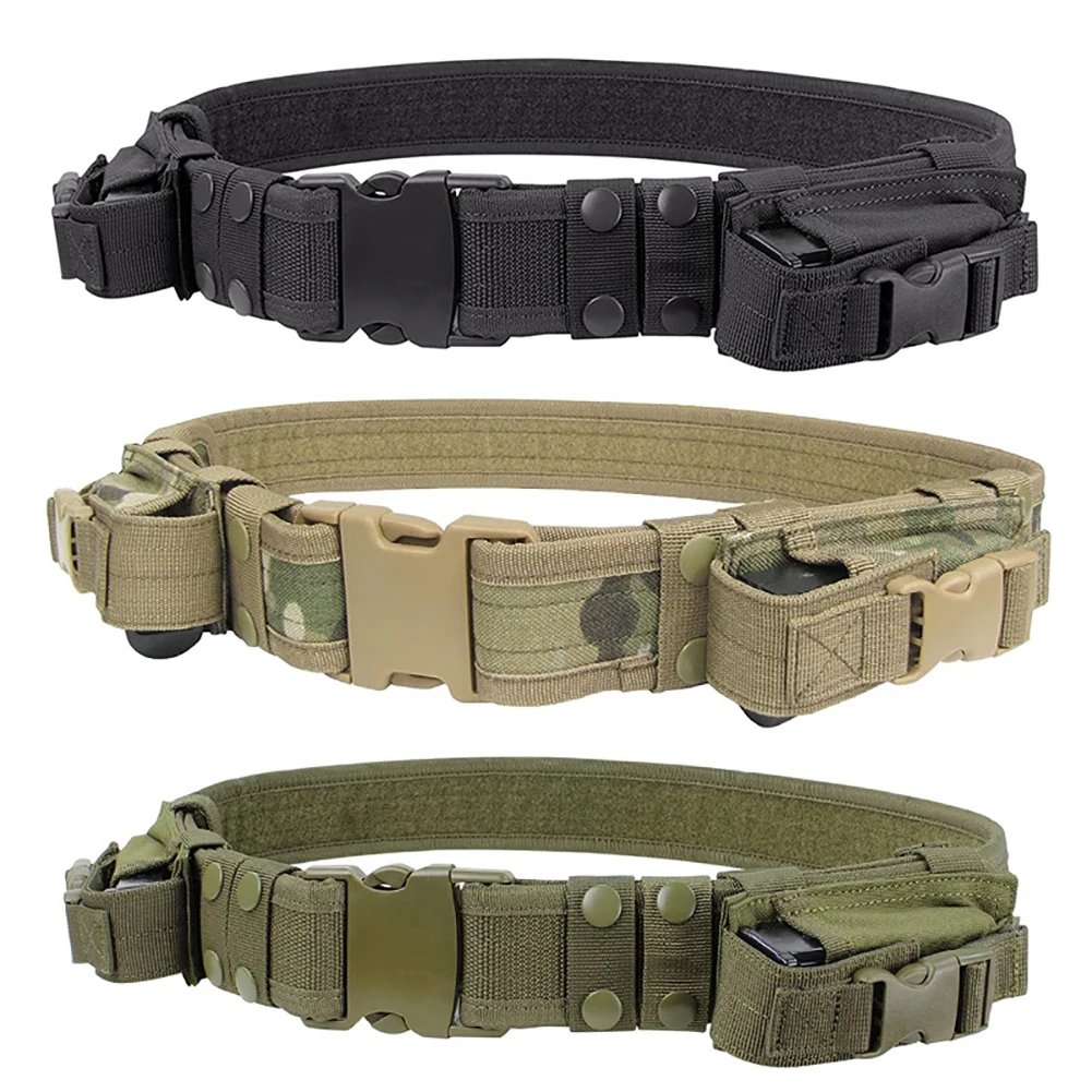 Hunting Equipment System Tactical Men Belt Waist Support Security Military Combat Duty Utility Belt with Magazine Pouches Hunting Equipment System Tactical Men Belt Waist Support Security Military Combat Duty Utility Belt with Magazine Pouches