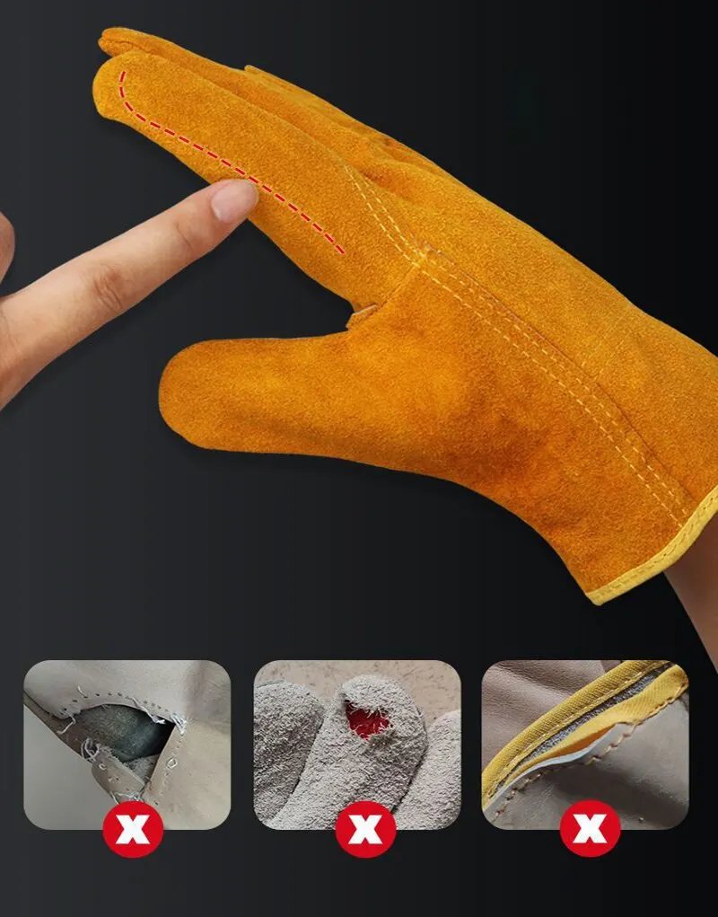 Men Work Gloves Soft Cowhide Driver Hunting Driving Farm Garden Welding Security Protection Safety Mechanic Glove