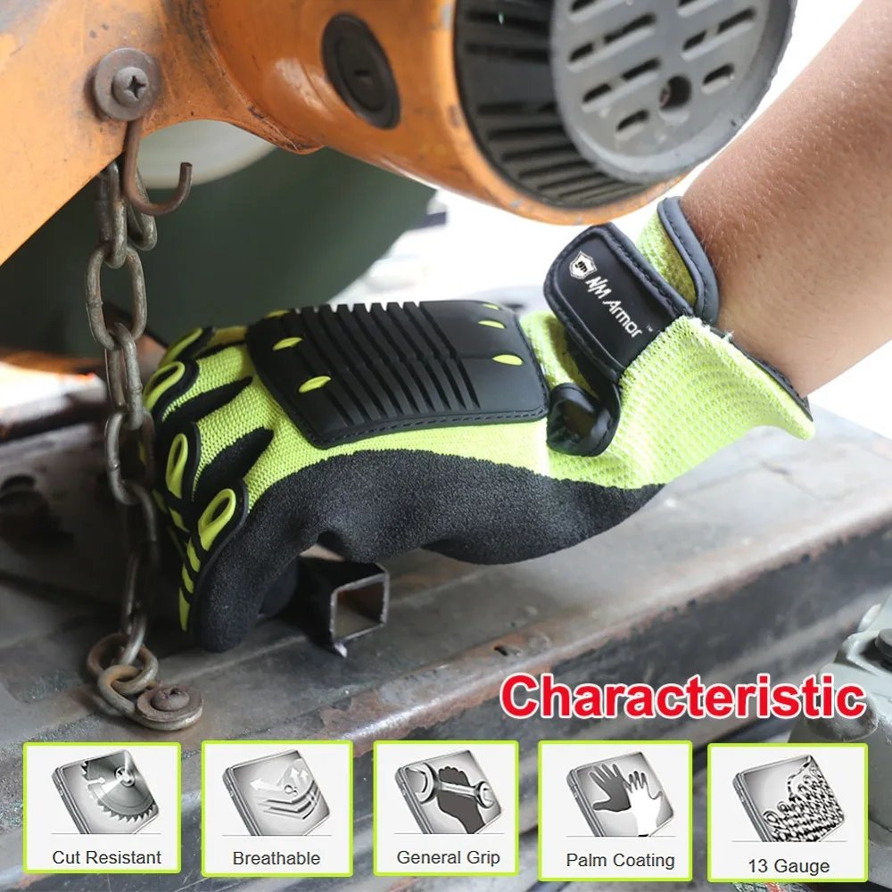 NMSafety Cut Resistant Anti Impact Vibration Work Gloves Security Protection Mechanics Impact Resistant Glove NMSafety Cut Resistant Anti Impact Vibration Work Gloves Security Protection Mechanics Impact Resistant Glove