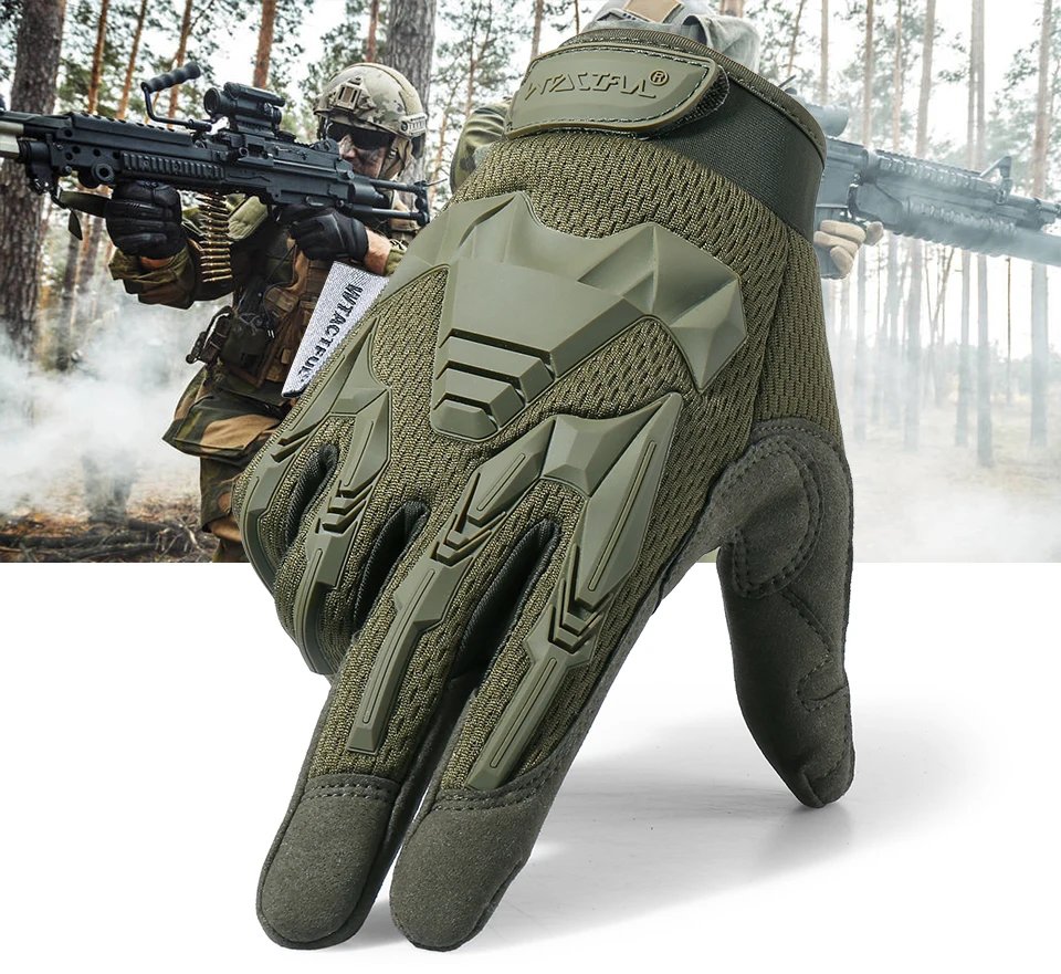 Tactical Gloves Touch Sceen Paintball Shooting Airsoft Combat Bicycle Rubber Protective Anti-Skid Full Finger Glove Men Women