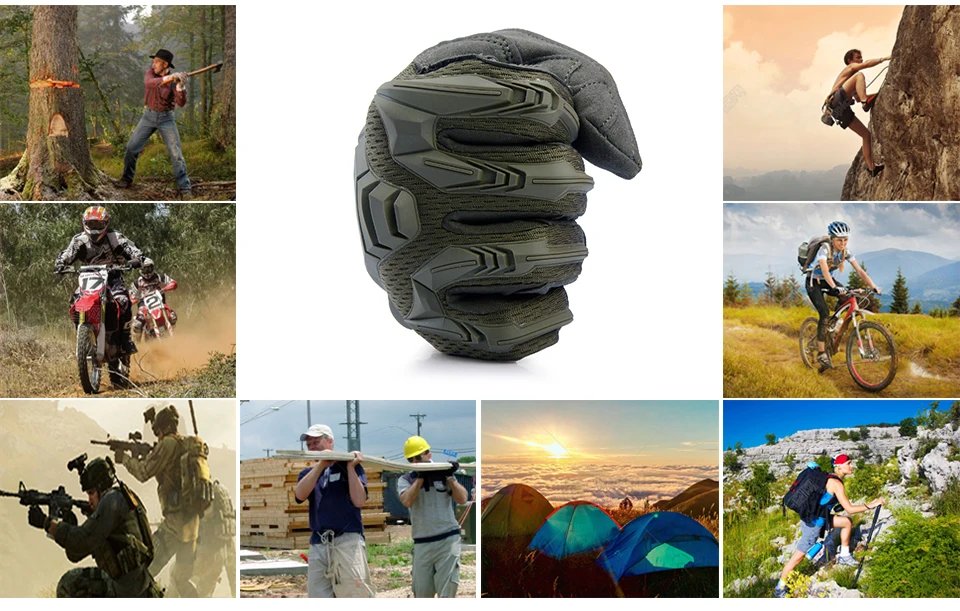 Tactical Gloves Touch Sceen Paintball Shooting Airsoft Combat Bicycle Rubber Protective Anti-Skid Full Finger Glove Men Women