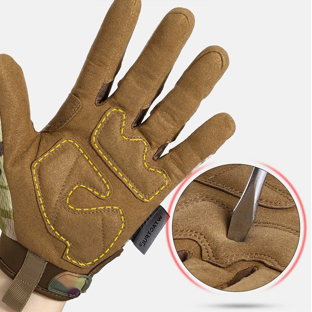 Tactical Gloves Touch Sceen Paintball Shooting Airsoft Combat Bicycle Rubber Protective Anti-Skid Full Finger Glove Men Women