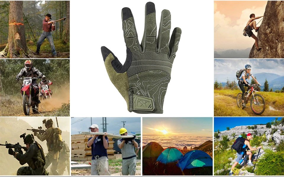 Breathable Tactical Gloves Driving Paintball Shooting Airsoft Combat Work Sports Touch Screen Protective Full Finger Glove Men
