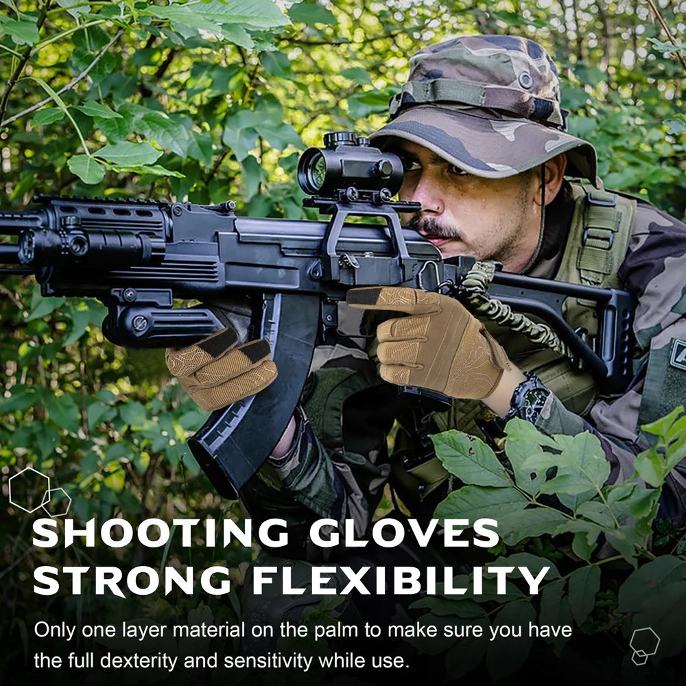 Breathable Tactical Gloves Driving Paintball Shooting Airsoft Combat Work Sports Touch Screen Protective Full Finger Glove Men