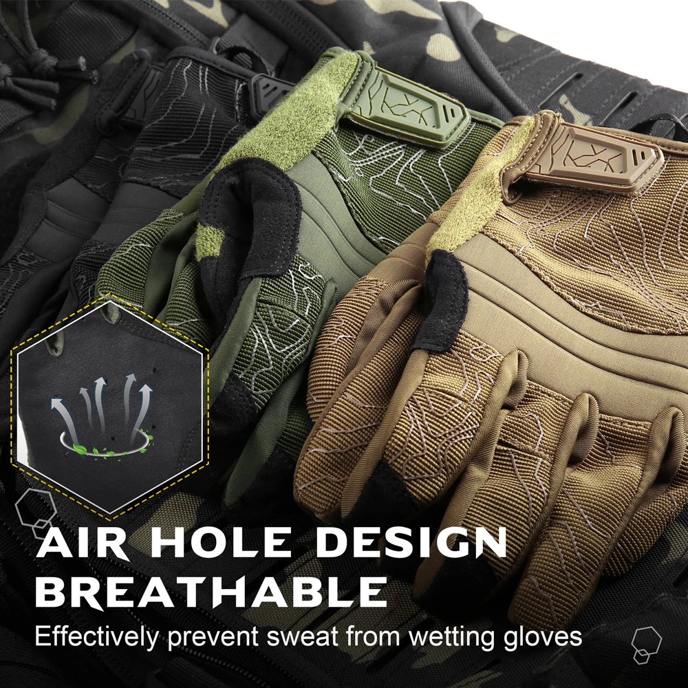 Breathable Tactical Gloves Driving Paintball Shooting Airsoft Combat Work Sports Touch Screen Protective Full Finger Glove Men