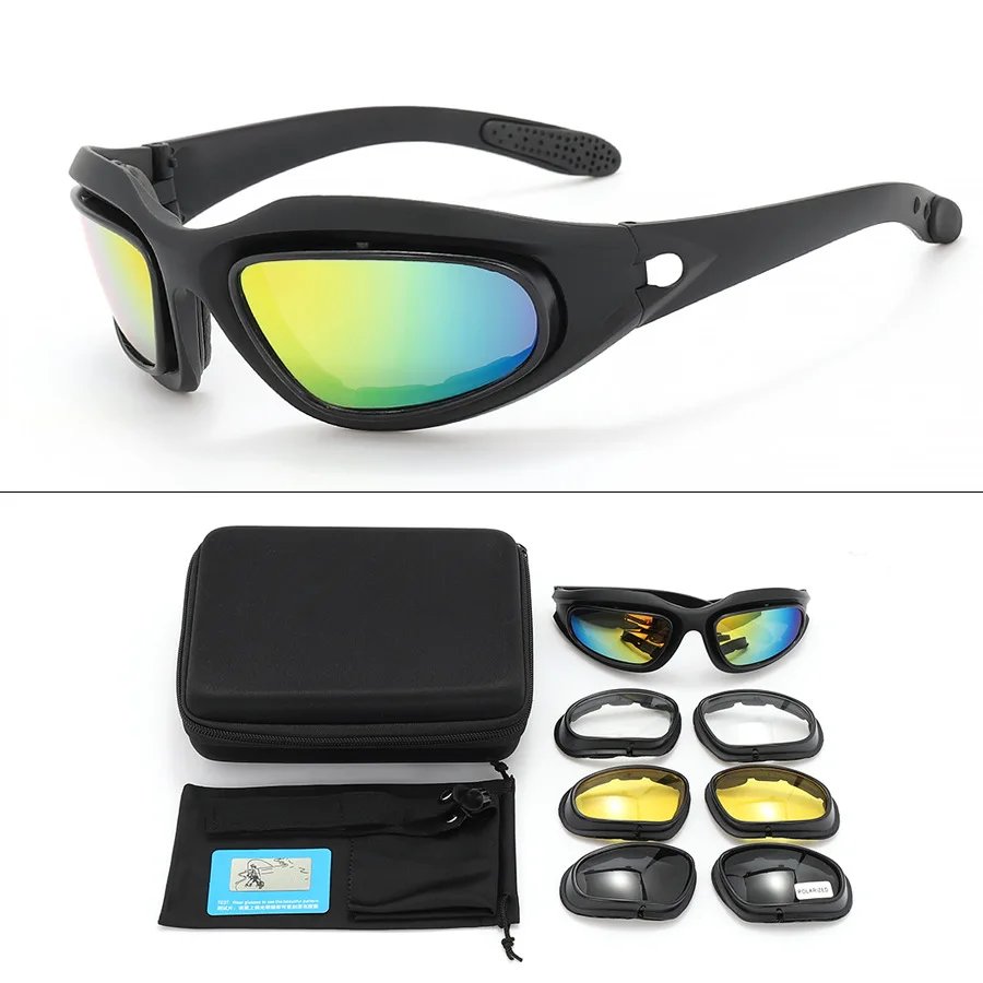 Material Quality C5 Tactical Goggles Fishing Glasses Riding Windproof CS Shooting Explosion proof Military