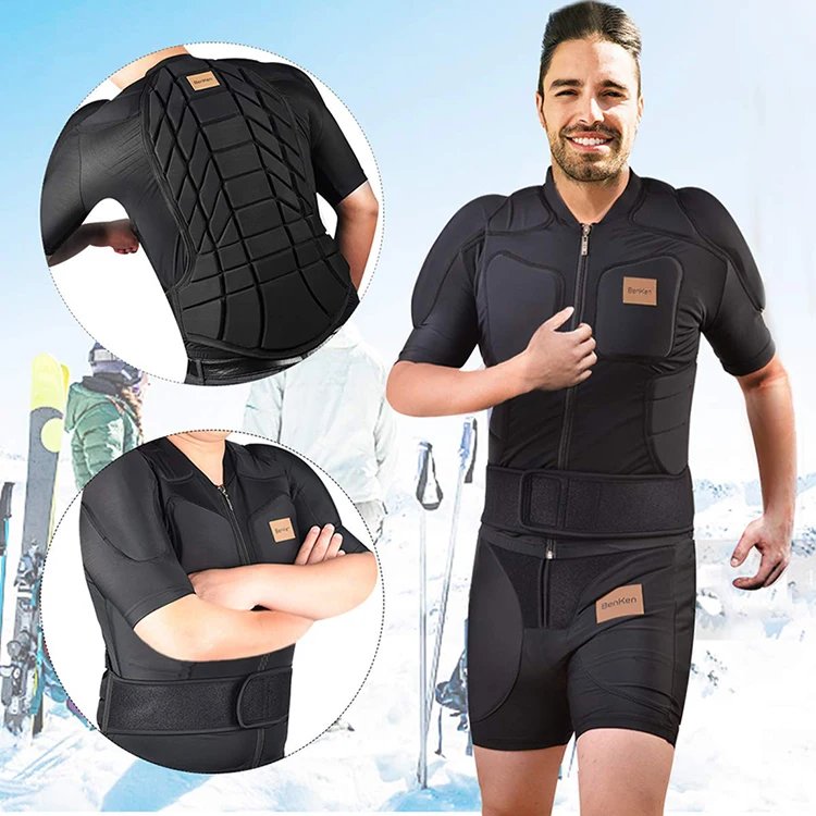 Protective Gear Outdoor Skiing Anti-Collision Anti-Collision Armor Spine Back Protector Sports Shirts Black